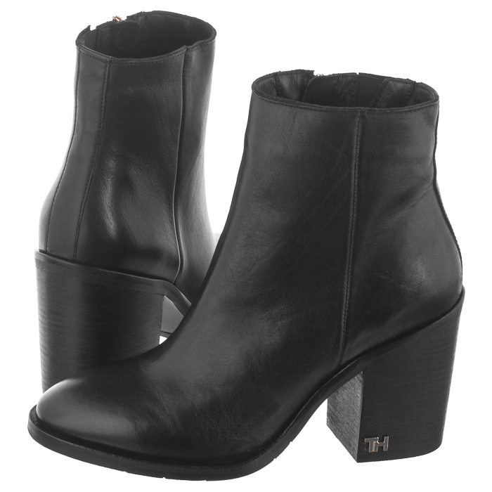 Botki Mono Color Heeled Boot FW0FW04279 990 Black (TH77-a) Tommy Hilfiger