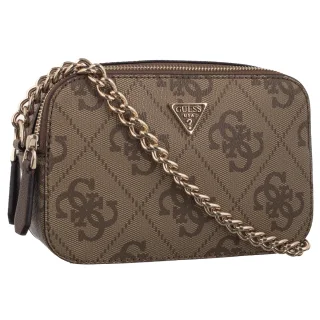 Torebka Listonoszka Noelle II Crossbody Camera HWSO96 72140 Latte Logo/Brown (GU857-a) Guess